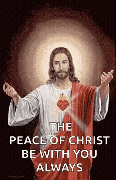 Jesus Painting With The Peace Of Christ Be With You Always GIF