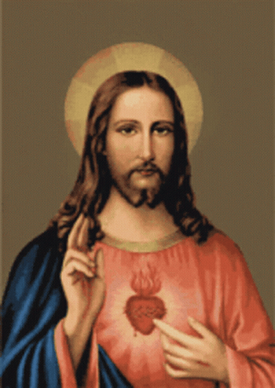 Jesus Pointing At Heart On His Chest GIF