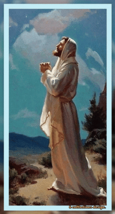 Jesus Praying Reflections Design GIF