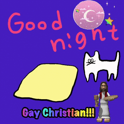 Jesus Saying Good Night On Purple Background GIF