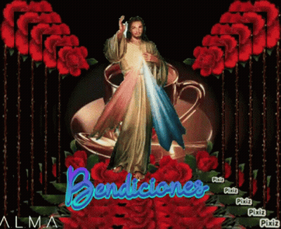 Jesus Surrounded By Red Roses Bendiciones GIF