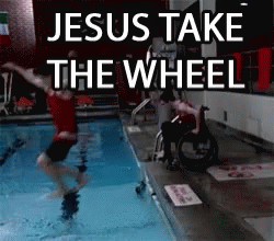 Jesus Take The Wheel Glee Pool GIF