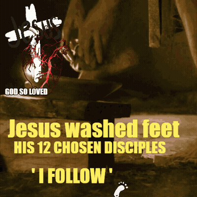 Jesus Washing Feet Of 12 Disciples Poster GIF