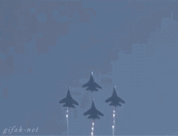 Jet Colored Trail Amazing Aerobatics Show  GIF