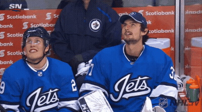 Jets Goalie Standing In Front Of Net GIF