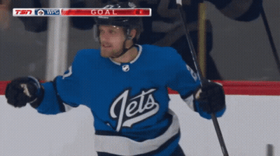 Jets Hockey Player Celebrating Goal GIF