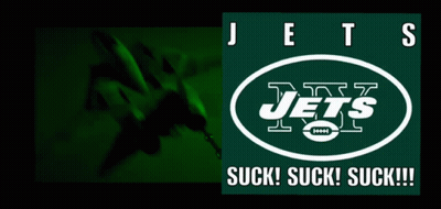 Jets Logo Saying Suck Suck Suck GIF