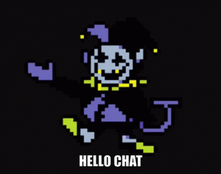 Jevil Deltarune Pixel Hello Chat Bounce GIF