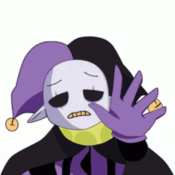 Jevil Deltarune Sad Clown Glitch High Five GIF