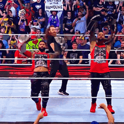 Jey Uso And Two Other Wrestlers GIF