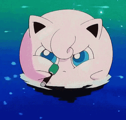 Jigglypuff Angry In The Middle Of Water GIF