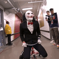 Jigsaw Killer Riding Scooter In NBA GIF
