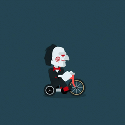 Jigsaw Riding Small Bicycle GIF