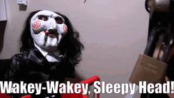 Jigsaw Waking Up GIF