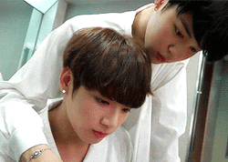 Jikook Seriously Staring GIF
