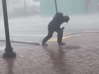 Jim Cantore Hold Tight Strong Wind GIF