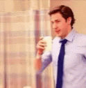Jim Halpert Hmmmm Sipping GIF