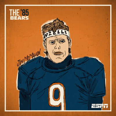 Jim McMahon Wearing Rozelle Headband GIF