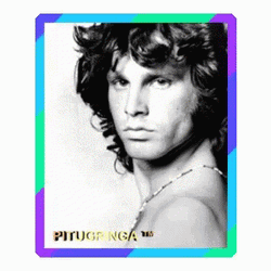 Jim Morrison Portrait In Colorful Frame GIF