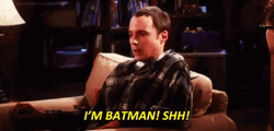 Jim Parson Sheldon Cooper Im Batman Shh GIF
