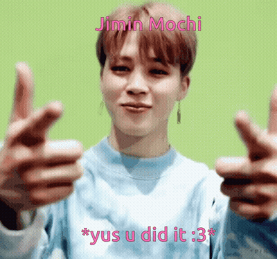 Jimin Mochi Thumbs Up Saying Yus U Did It 3 GIF