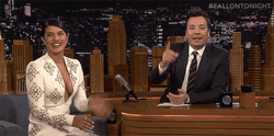 Jimmy Fallon And Priyanka Copra Smile And Wave GIF