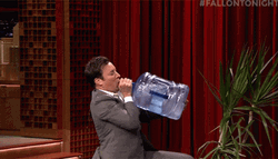 Jimmy Fallon Drinking Water On Jug GIF