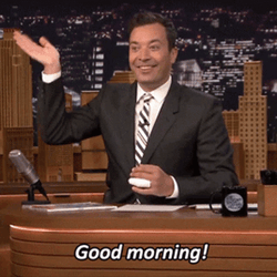 Jimmy Fallon Greets Good Morning Work GIF