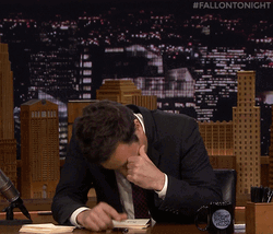 Jimmy Fallon Hide Face Laughing Hysterically GIF