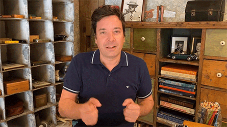 Jimmy Fallon Punching Air GIF