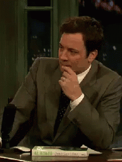 Jimmy Fallon Resisting Temptation GIF