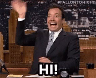 Jimmy Fallon Waving Hi GIF