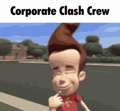 Jimmy Neutron Corporate Clash Crew Smiling With Eyes Closed GIF