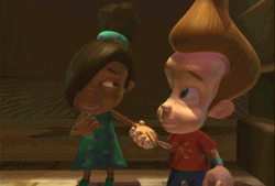 Jimmy Neutron Holding Hands With Libby Folfax GIF