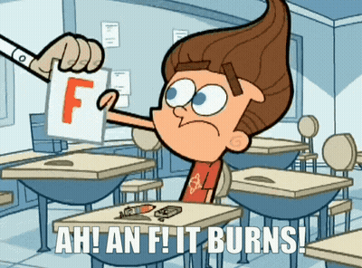 Jimmy Neutron Holding Paper Saying F GIF