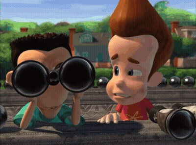 Jimmy Neutron Looking Through Binoculars GIF