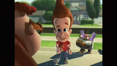 Jimmy Neutron Standing Next To Robot GIF