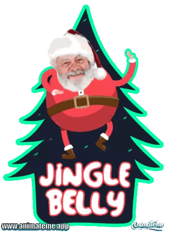 Jingle Belly Santa Sticker