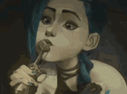 Jinx Arcane Blowing GIF