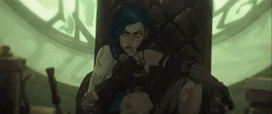 Jinx Arcane Wearing Gas Mask GIF
