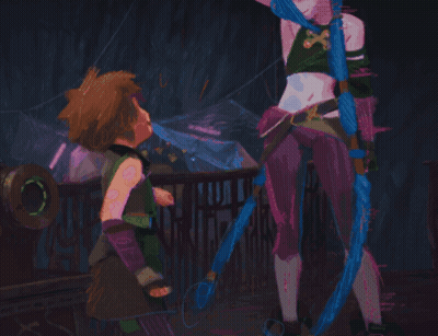 Jinx Standing Next To Little Girl GIF