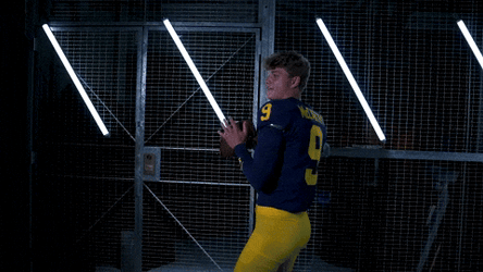 Jj Mccarthy Throwing Football GIF