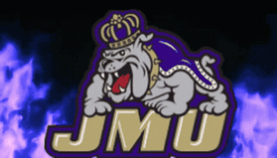 JMU Logo Bulldog Wearing Crown GIF