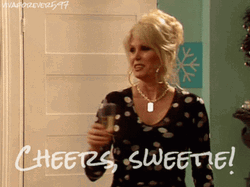 Joanna Lumley Cheers Meme GIF