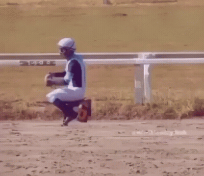 Jockey Jumping Over Fence GIF