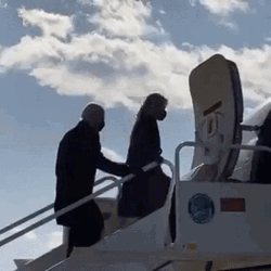 Joe Biden Falling Boarding Plane Wave GIF