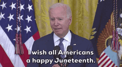 Joe Biden Greeting Happy Juneteenth GIF