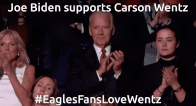 Joe Biden Supports Carson Wentz With Eagles Fans LoveWentz GIF