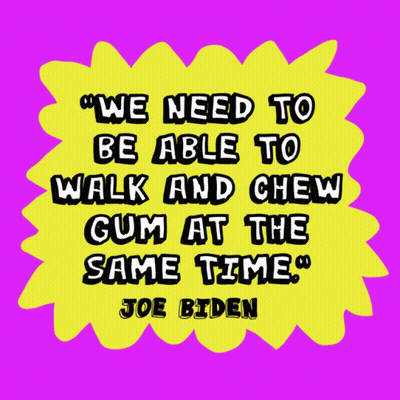 Joe Biden Walk And Chew Gum At Same Time GIF