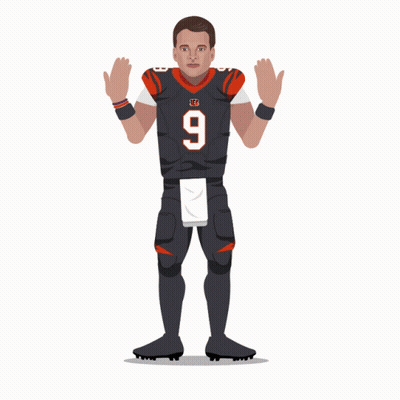 Joe Burrow Cartoon Number 9 GIF